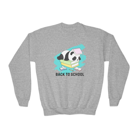 Youth Crewneck Sweatshirt - Back to School Panda, Cute Sweatshirt for Kids, Cozy Back to School Gift, Adorable Animal Design, Cute [...]