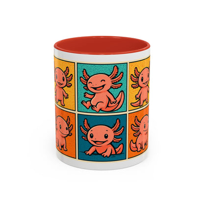 Cute Axolotl Coffee Mug, Fun Animal Mug, Colorful Drinking Cup, Gift for Kids, Office Mug, Aquarium Lover's Cup
