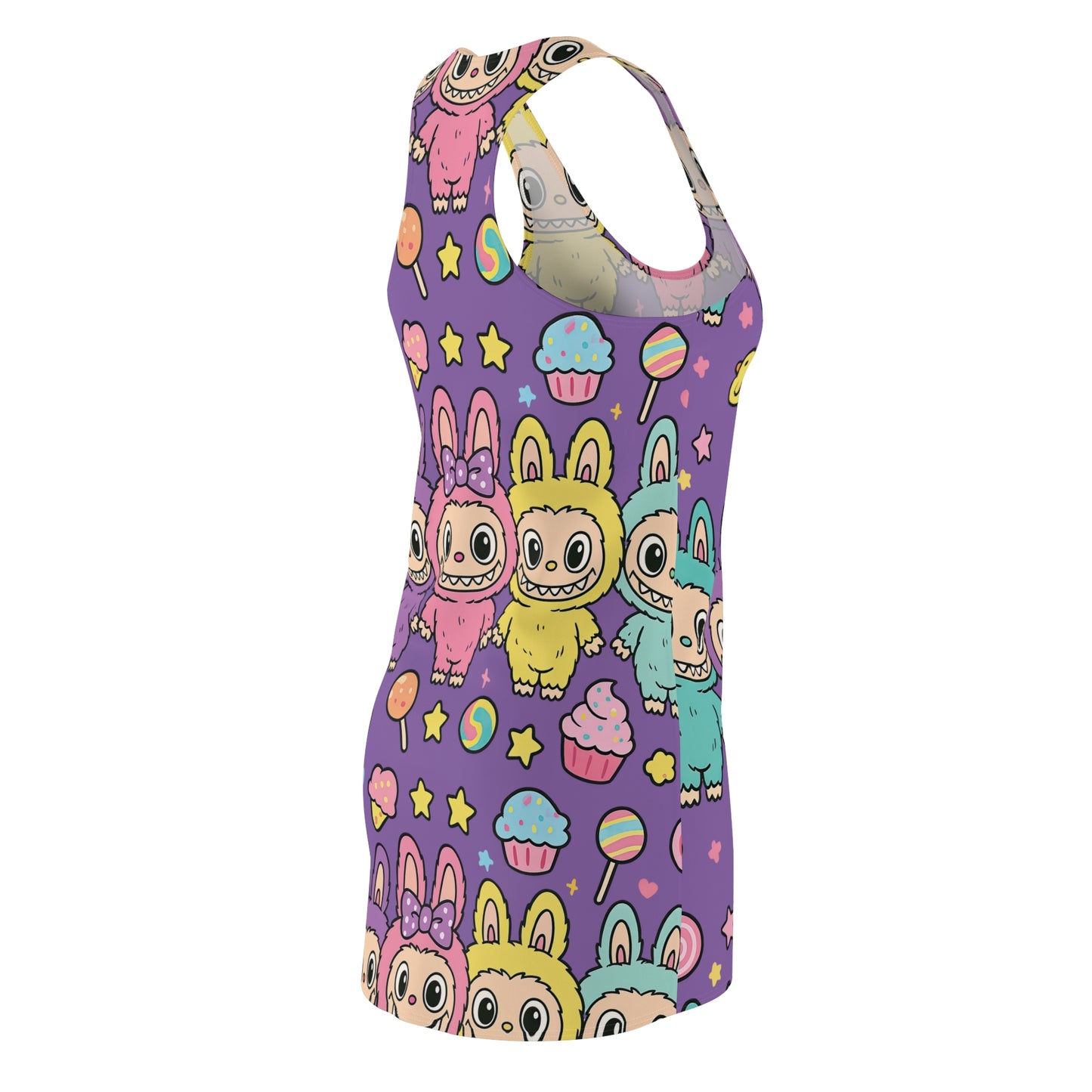 Cute Colorful Bunny Print Racerback Dress, Summer Dress, Casual Dress, Birthday Party Dress, Festival Outfit, Gift for Her