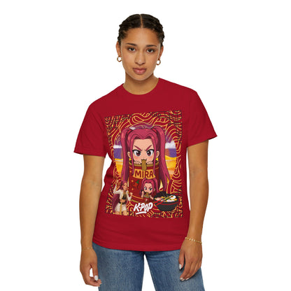 K-Pop Inspired Garment-Dyed T-Shirt, Trendy Streetwear, Anime Fan Apparel, Casual Wear, Gifts for Music Lovers