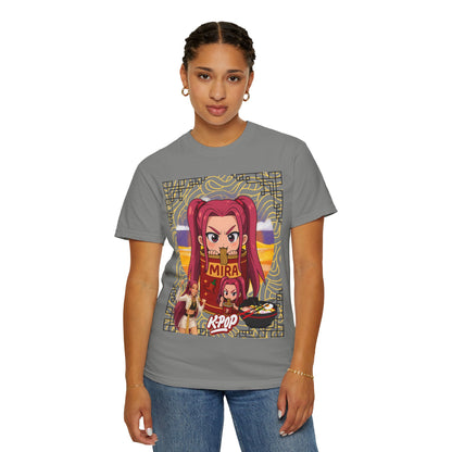 K-Pop Inspired Garment-Dyed T-Shirt, Trendy Streetwear, Anime Fan Apparel, Casual Wear, Gifts for Music Lovers