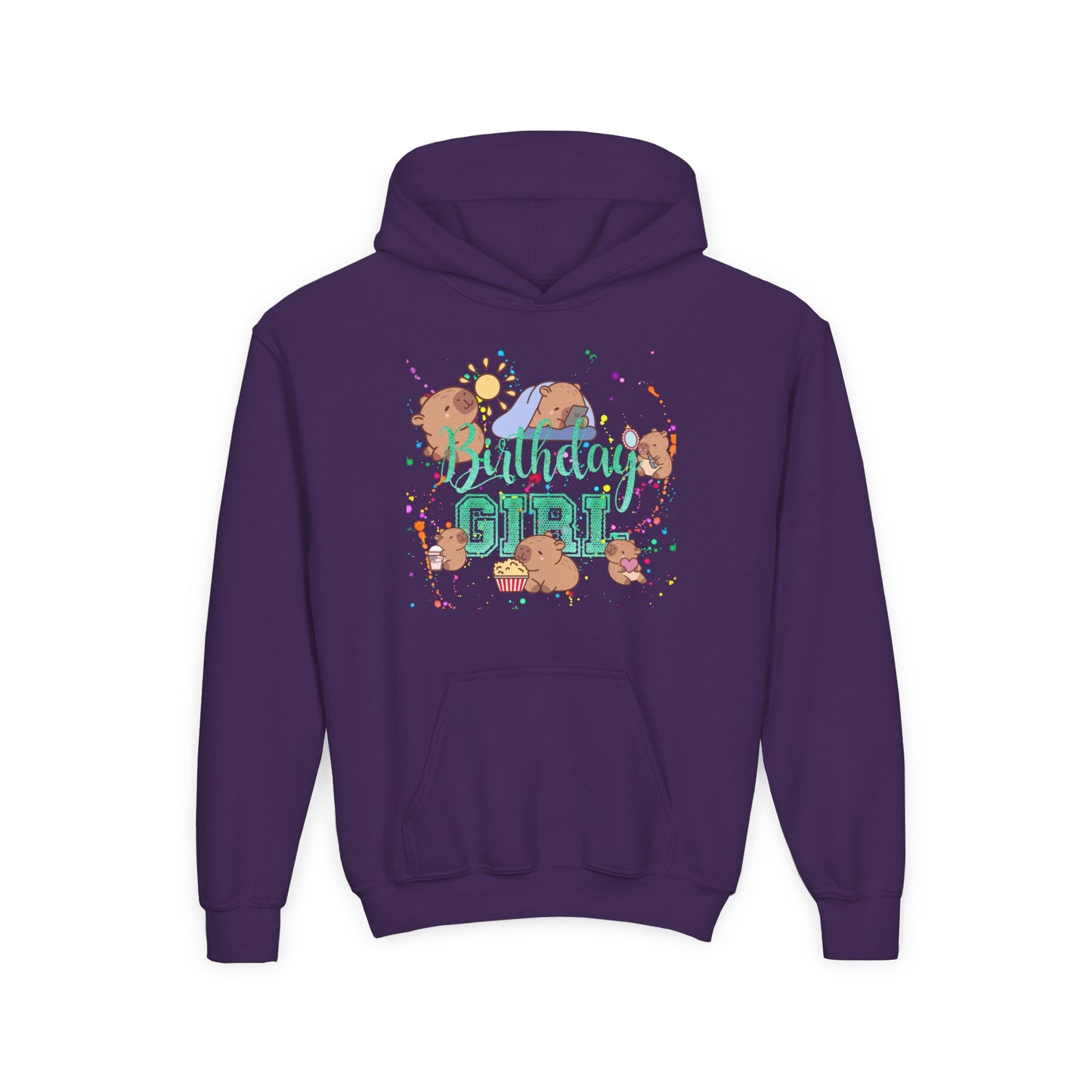 Cute Animal Girl Hoodie, Youth Sweatshirt for Girls, Fun Layer for Everyday, Birthday Gift, Cozy Winter Wear, Animal Lover Apparel