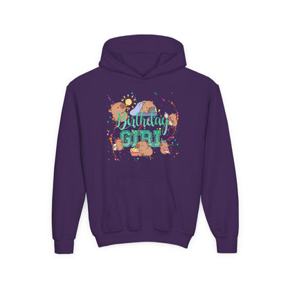 Cute Animal Girl Hoodie, Youth Sweatshirt for Girls, Fun Layer for Everyday, Birthday Gift, Cozy Winter Wear, Animal Lover Apparel