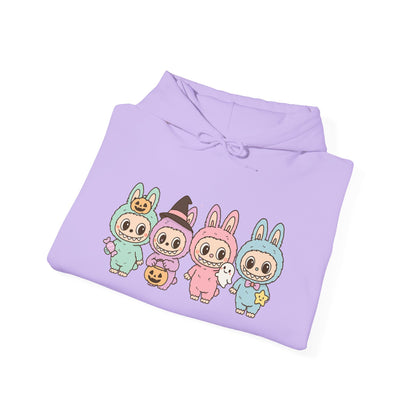 Cute Bunny-Themed Unisex Hoodie, Cozy Animal Sweatshirt for Halloween, Gift for Animal Lovers, Casual Cute Apparel, Funny Graphic Sweatshirt