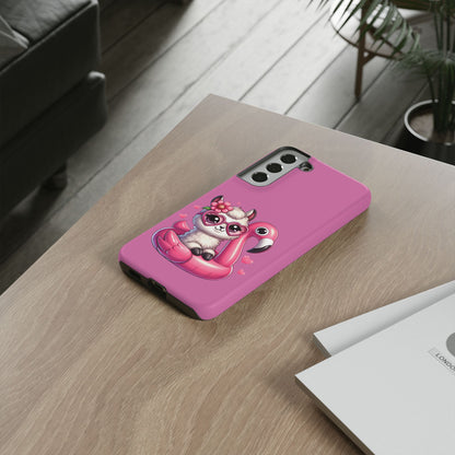 Cute Animal Phone Case, Phone Cover for Kids, Gift for Animal Lovers, Summer Vibes Accessory, Trendy Pink Case