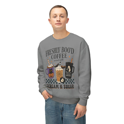 Halloween Coffee Sweatshirt, Unisex Halloween Crewneck, Scream & Sugar Sweater, Gift for Coffee Lovers, Fall Fashion