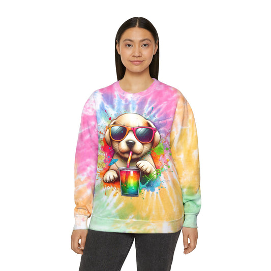 Colorful Tie-Dye Dog Lover Sweatshirt - Cozy Gift for Pet Owners, Perfect for Birthdays, Casual Outfits, Spring, Summer