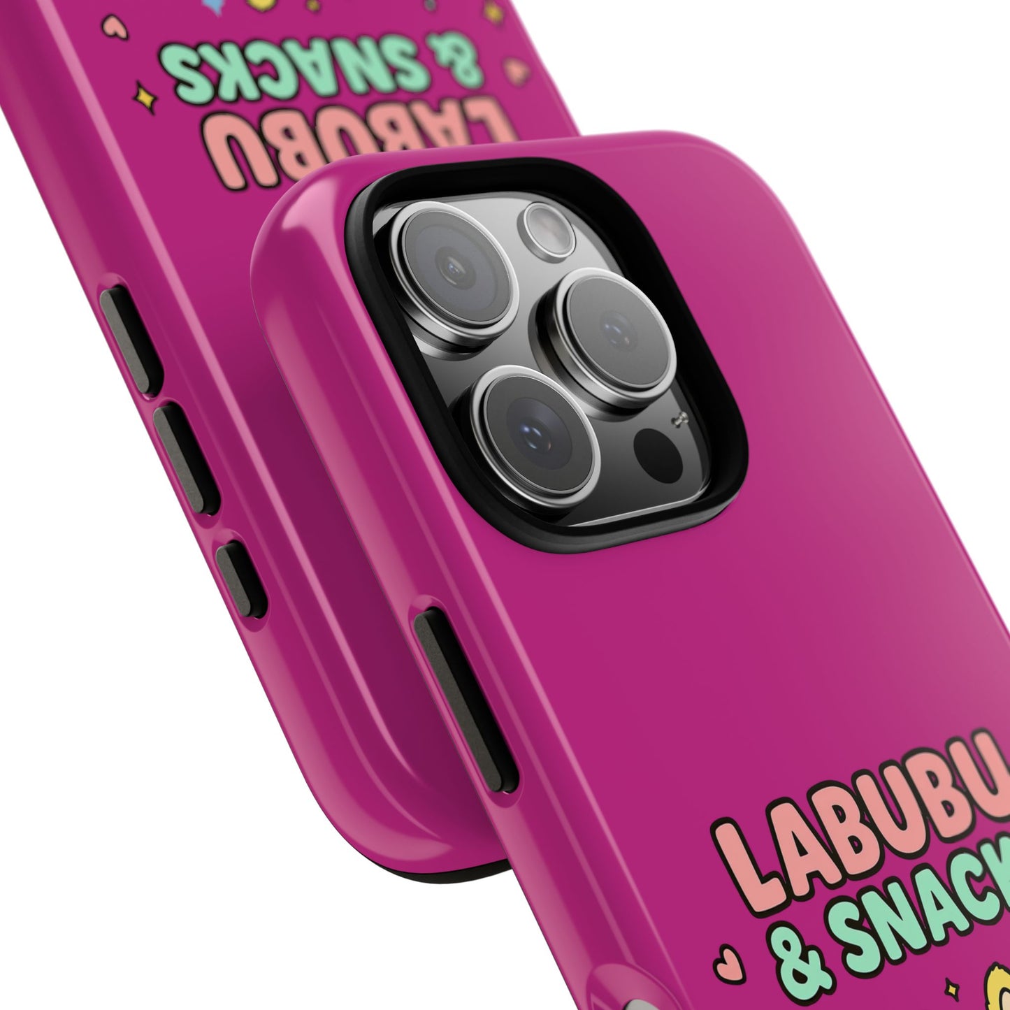 Cute Character Phone Case - Labubus & Snacks, Kawaii Accessories, Gift for Food Lovers, Fun Phone Cover, Cute Tech Gear