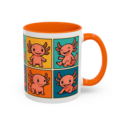 Cute Axolotl Coffee Mug, Fun Animal Mug, Colorful Drinking Cup, Gift for Kids, Office Mug, Aquarium Lover's Cup