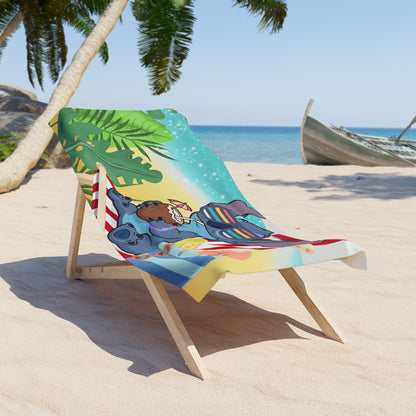 Beach Towel with Fun Tropical Character Design, Summer Vibes, Perfect for Pool Days, Beach Trips, Gifts for Beach Lovers, Vacation [...]