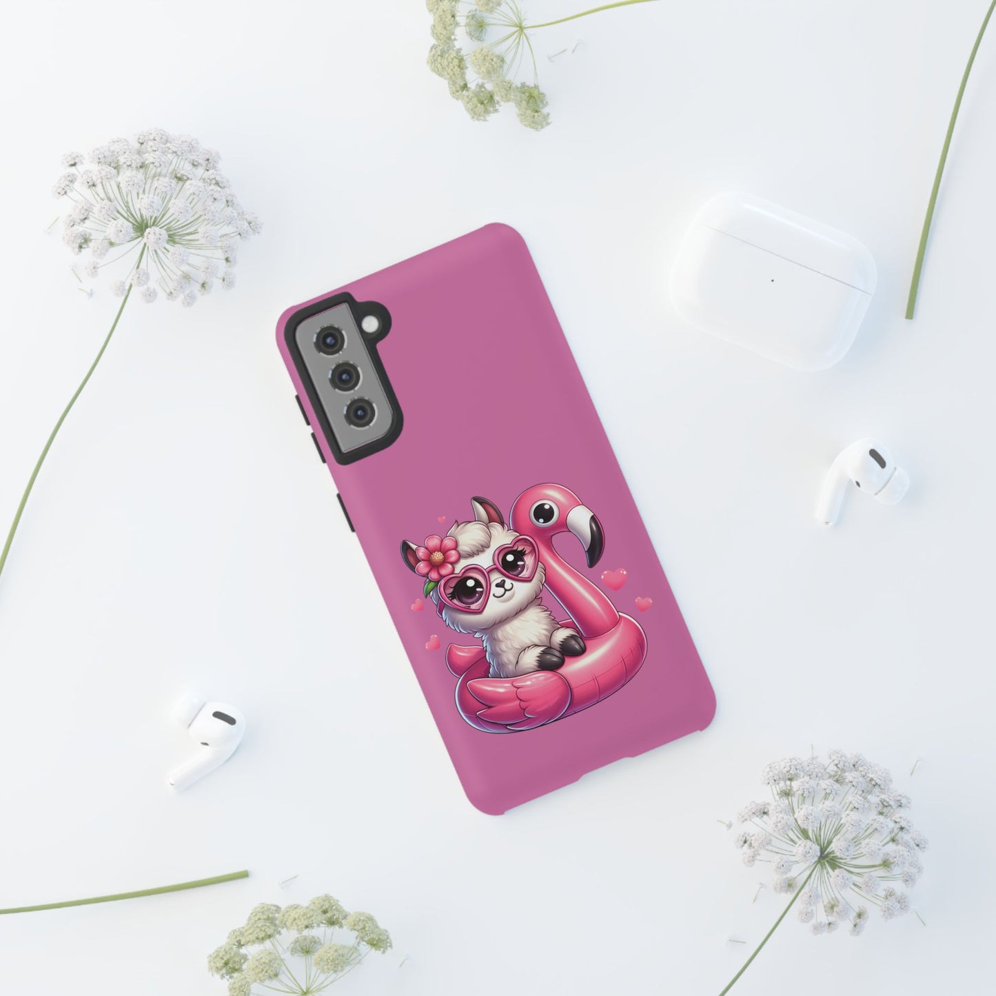Cute Animal Phone Case, Phone Cover for Kids, Gift for Animal Lovers, Summer Vibes Accessory, Trendy Pink Case