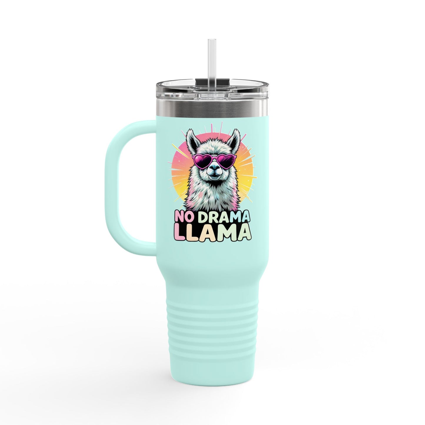 No Drama Llama Insulated Travel Mug, 40oz - Fun, Colorful Drinkware for Llama Lovers, Perfect Gift for Birthdays, Travel, or Camping, [...]
