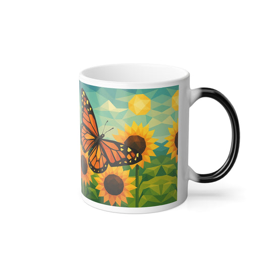 Color Morphing Butterfly Mug, Color Change Mug, Floral Coffee Cup, Gift for Nature Lovers, Unique Kitchen Decor, Eco-Friendly Drinkware
