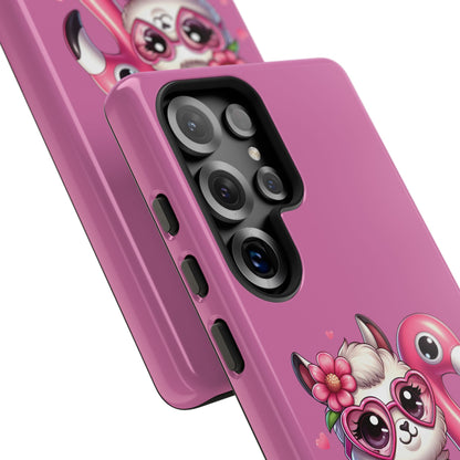 Cute Animal Phone Case, Phone Cover for Kids, Gift for Animal Lovers, Summer Vibes Accessory, Trendy Pink Case