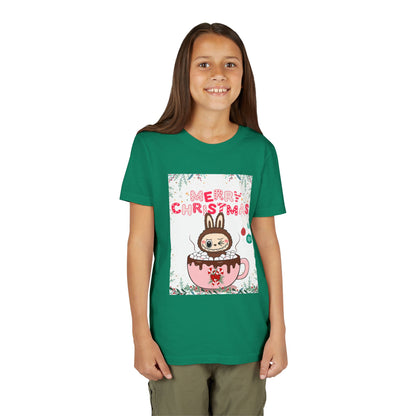 Christmas Bunny Youth Tee, Merry Christmas Shirt, Cute Holiday T-Shirt, Kids Christmas Apparel, Festive Youth Shirt