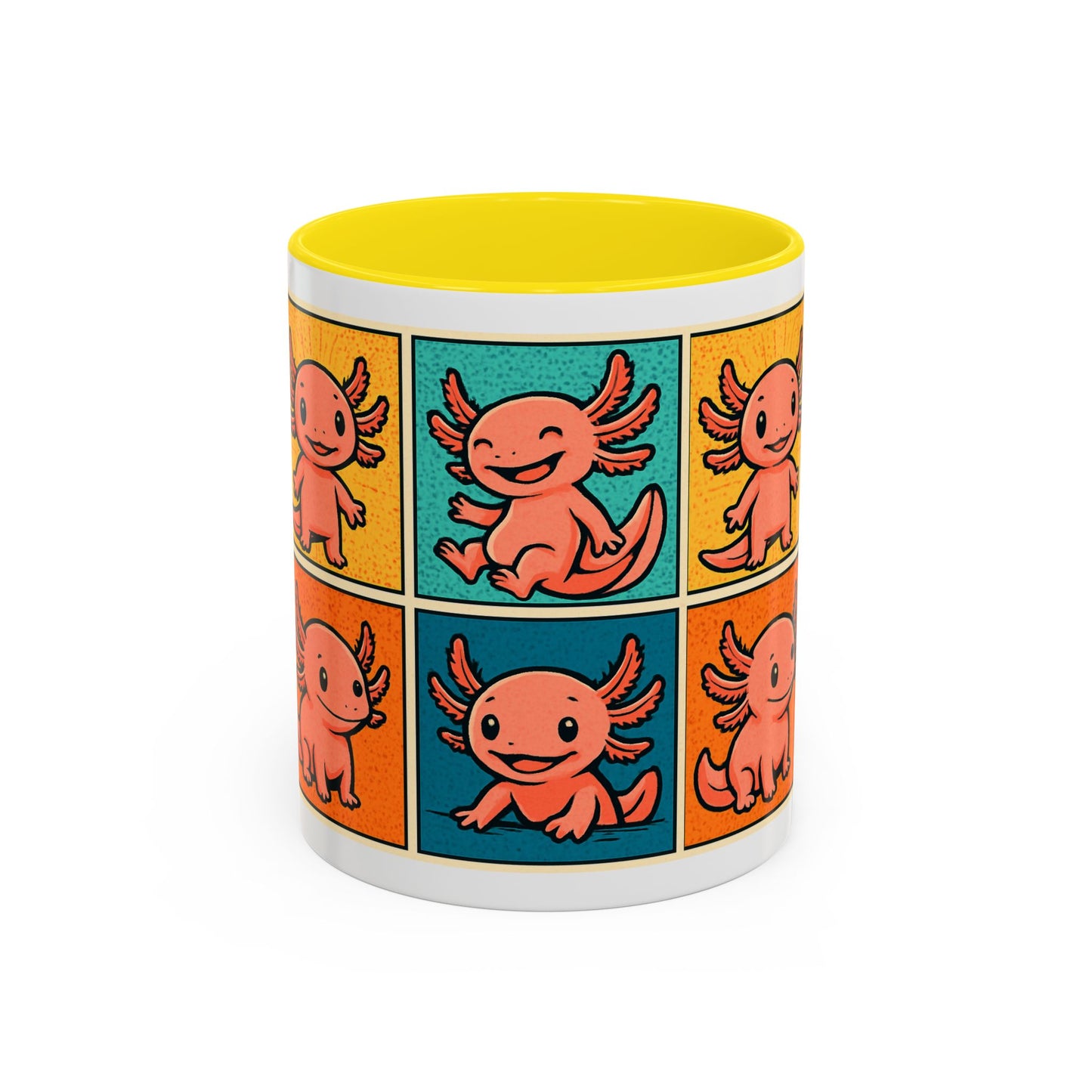 Cute Axolotl Coffee Mug, Fun Animal Mug, Colorful Drinking Cup, Gift for Kids, Office Mug, Aquarium Lover's Cup