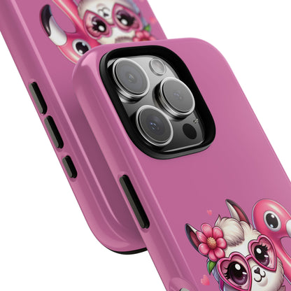 Cute Animal Phone Case, Phone Cover for Kids, Gift for Animal Lovers, Summer Vibes Accessory, Trendy Pink Case