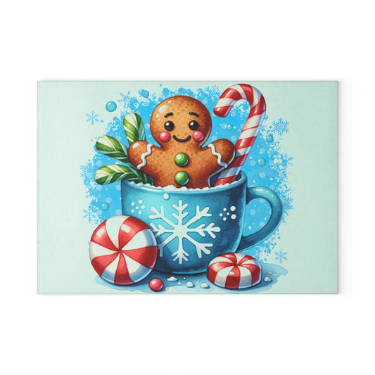 Festive Gingerbread Cutting Board - Holiday Kitchen Decor, Christmas Gift, Baking Accessory, Gingerbread Lovers, Seasonal Decor