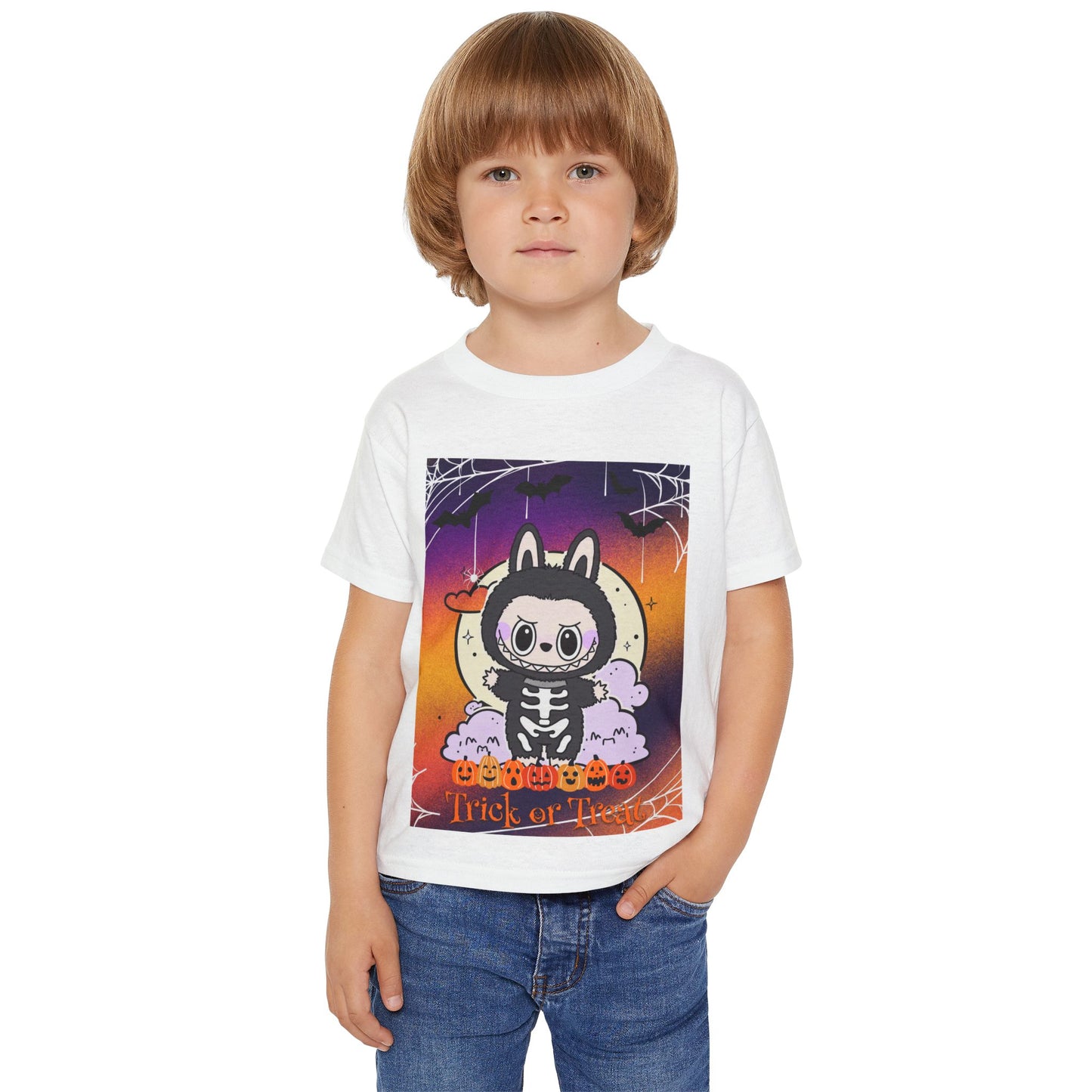 Halloween Toddler T-Shirt - Cute Trick or Treat Skeleton Bunny, Kids Halloween Costume Tee, Spooky Fun for Toddlers, Kids Holiday [...]