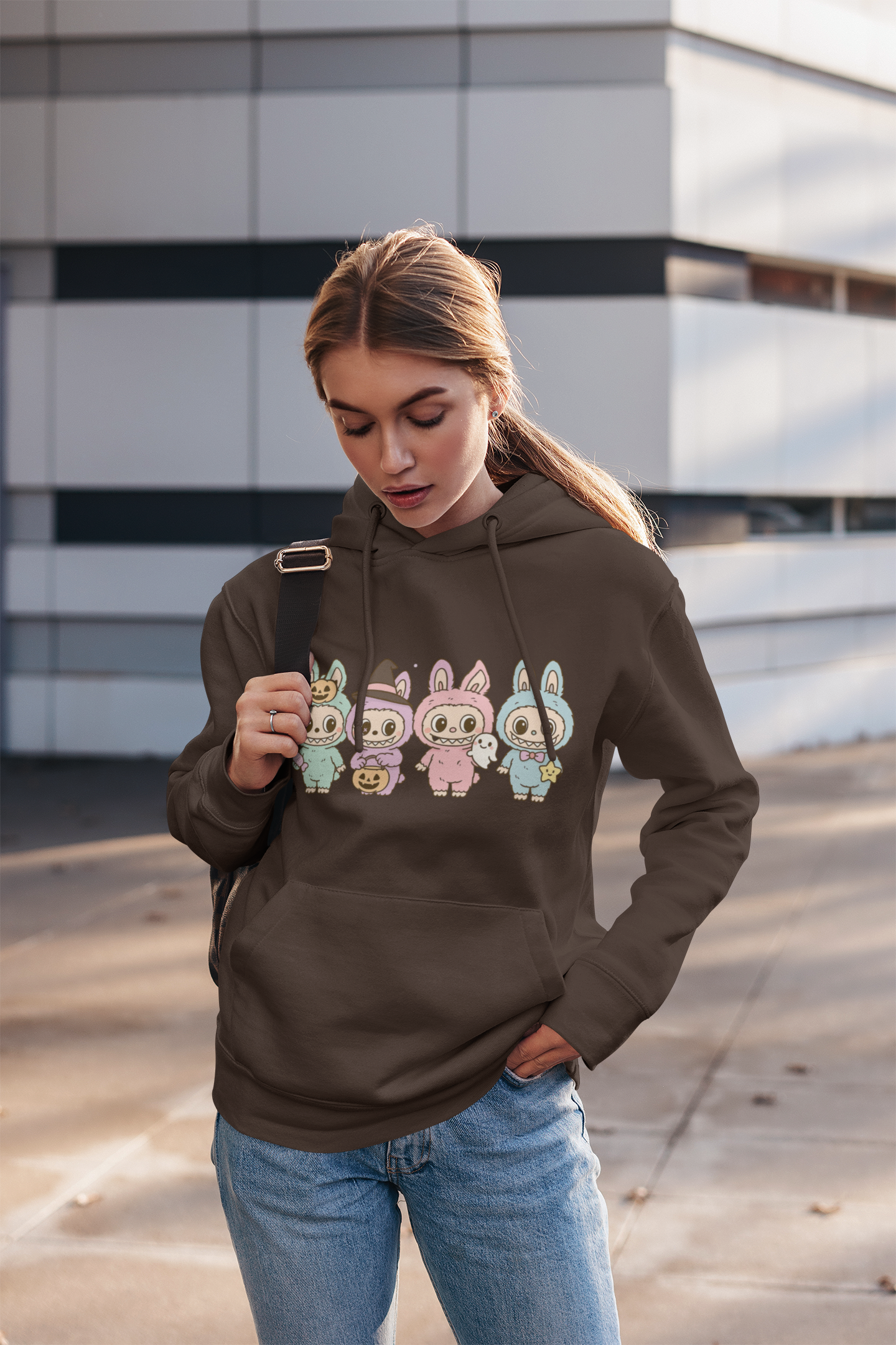 Cute Bunny-Themed Unisex Hoodie, Cozy Animal Sweatshirt for Halloween, Gift for Animal Lovers, Casual Cute Apparel, Funny Graphic Sweatshirt