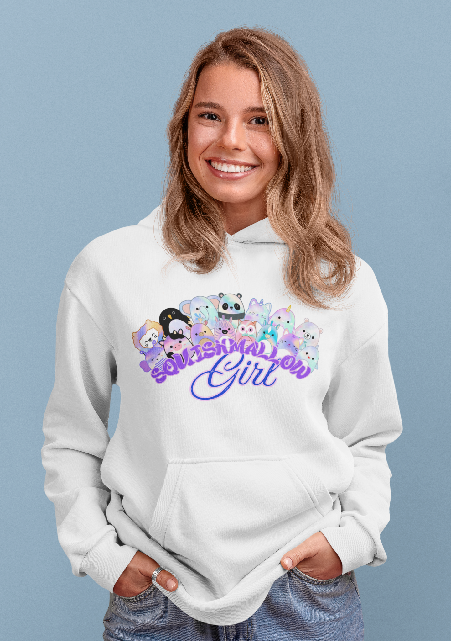 Colorful Cartoon Hoodie for Girls, Cute Sweater for Kids, Gift for Birthdays, Cozy Fun, Youth Sweatshirt, Casual Outfit