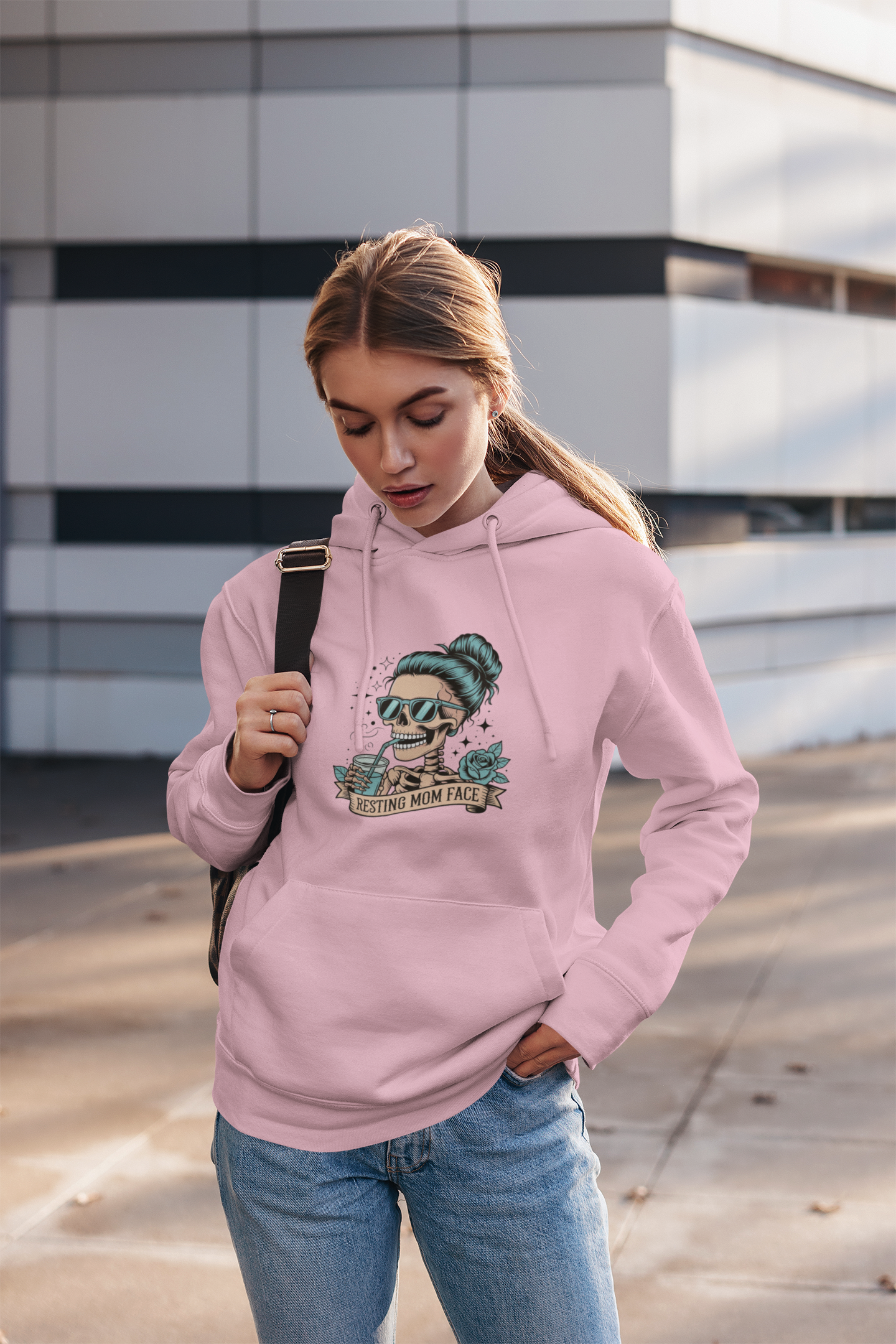 Resting mom face Trendy College Hoodie - Perfect for Campus Style, Gift for Students, Cozy Winter Wear, Unisex Culture Apparel, College Spirit Wear