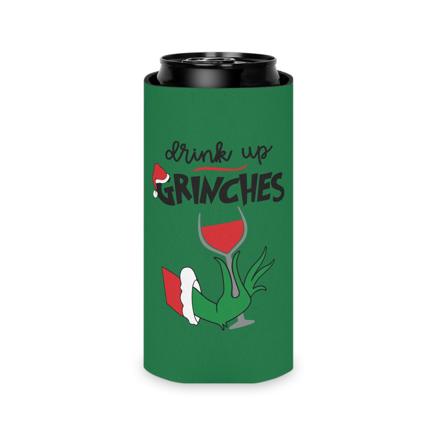 Grinch Holiday Can Cooler, Funny Drink Holder, Christmas Beer Sleeve, Gifts for Grinch Fans, Holiday Party Accessories