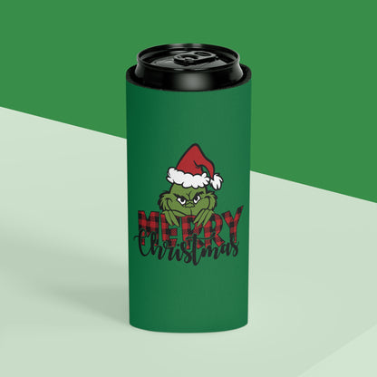 Grinch Holiday Can Cooler, Funny Drink Holder, Christmas Beer Sleeve, Gifts for Grinch Fans, Holiday Party Accessories