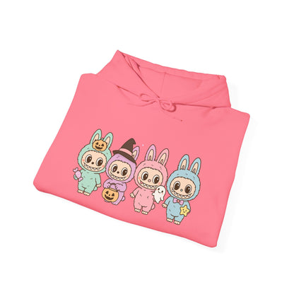 Cute Bunny-Themed Unisex Hoodie, Cozy Animal Sweatshirt for Halloween, Gift for Animal Lovers, Casual Cute Apparel, Funny Graphic Sweatshirt