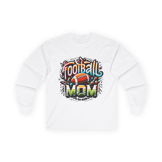 Football Mom Long Sleeve Tee, Cozy Gift for Sports Moms, Football Season Apparel, Unique Mother's Day Present, Game Day Fashion