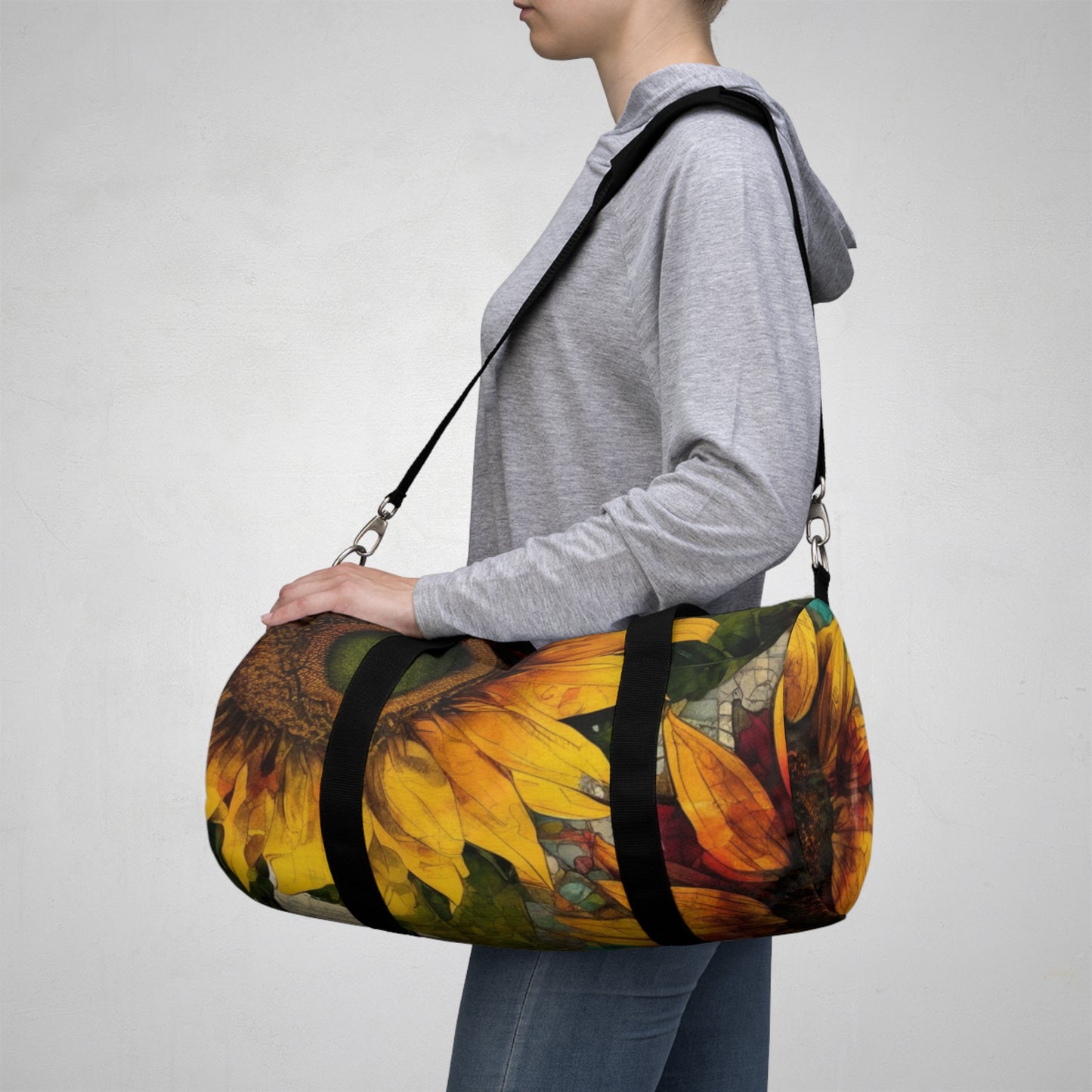 Vibrant Floral sunflower Duffel Bag - Perfect for Gym, Travel, Yoga, Sports, Weekend Getaways, Pet Owners
