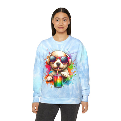 Colorful Tie-Dye Dog Lover Sweatshirt - Cozy Gift for Pet Owners, Perfect for Birthdays, Casual Outfits, Spring, Summer