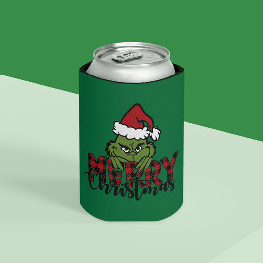 Grinch Holiday Can Cooler, Funny Drink Holder, Christmas Beer Sleeve, Gifts for Grinch Fans, Holiday Party Accessories
