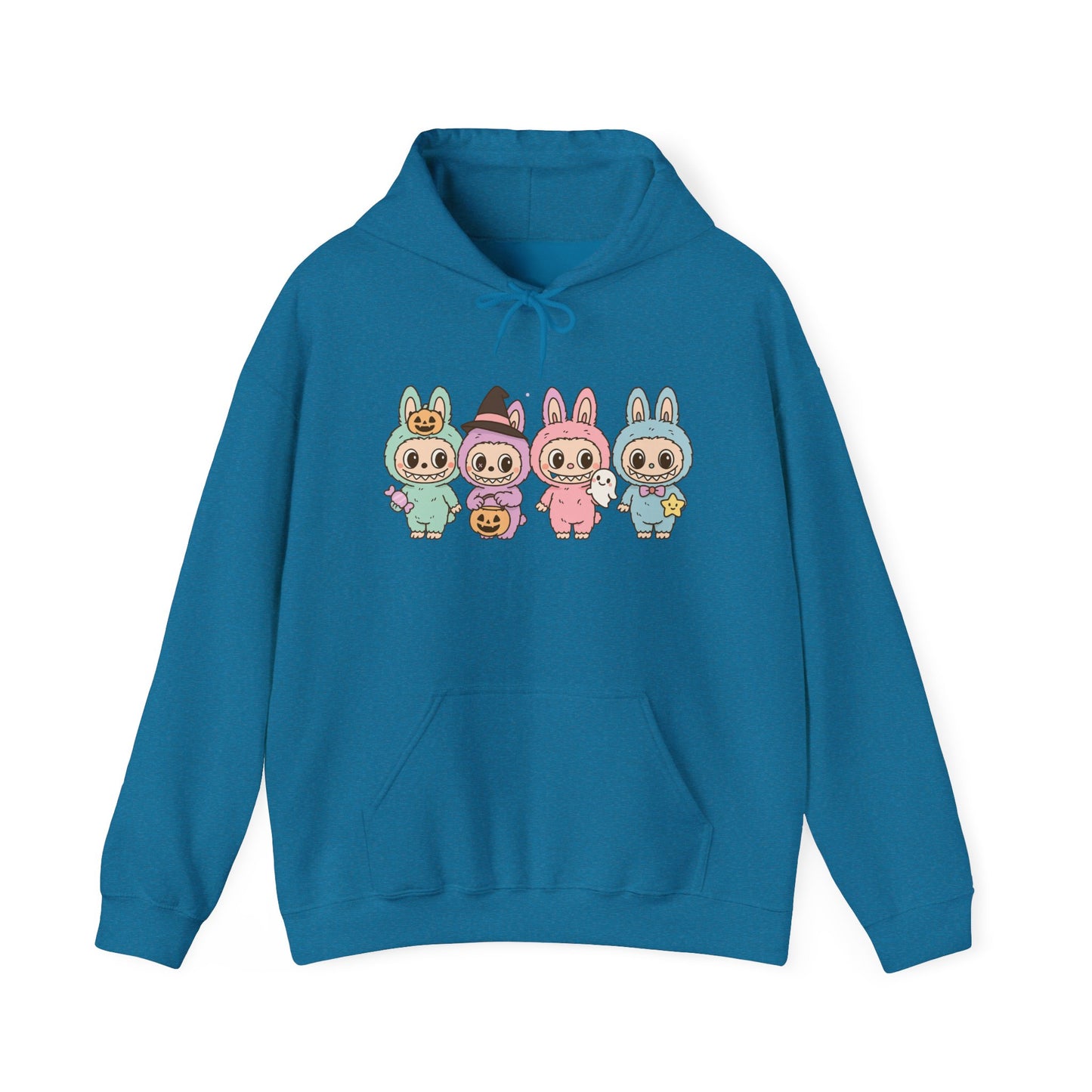 Cute Bunny-Themed Unisex Hoodie, Cozy Animal Sweatshirt for Halloween, Gift for Animal Lovers, Casual Cute Apparel, Funny Graphic Sweatshirt