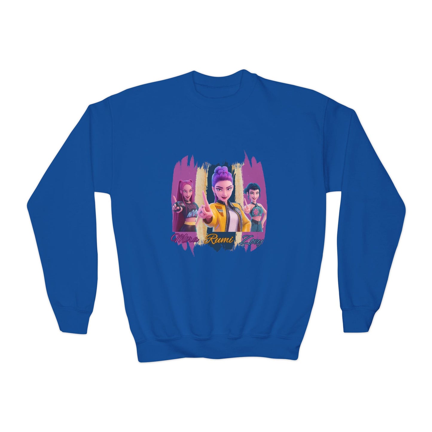 Vibrant Youth Crewneck Sweatshirt with Colorful Designs, Cozy Pullover for Kids, Unisex Sweatshirt, Great for Gifts, Cool Streetwear