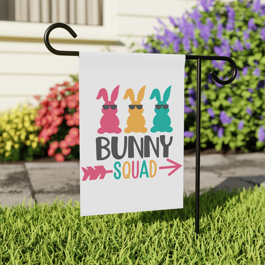 Bunny Squad Garden Banner, Funny Spring Decor, Easter Yard Sign, Outdoor Easter Decoration, Cute Garden Flag