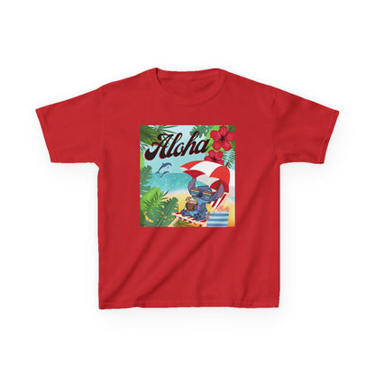 Aloha Paradise Kids Tee, Summer Shirt, Beachwear, Vacation Gift, Nature Lover Gift, Tropical Vibes, Kids Summer Fashion