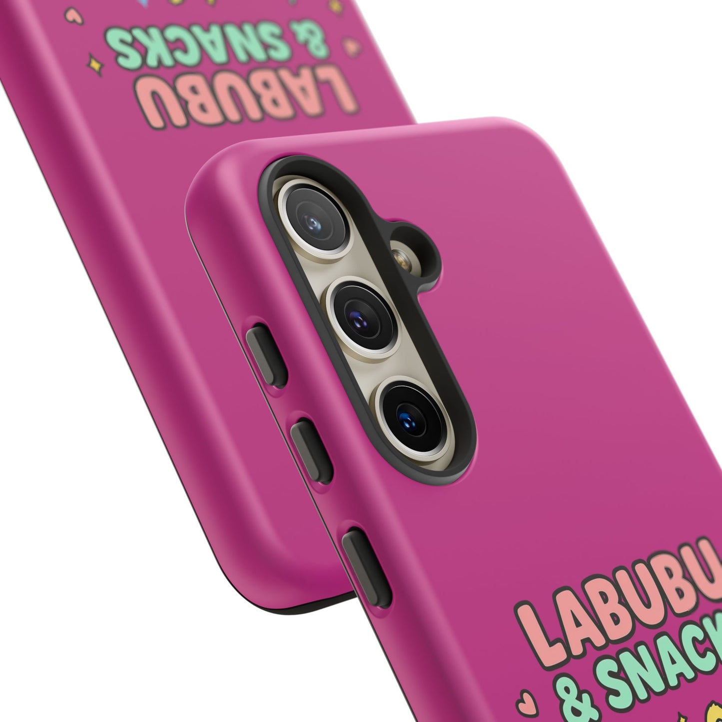 Cute Character Phone Case - Labubus & Snacks, Kawaii Accessories, Gift for Food Lovers, Fun Phone Cover, Cute Tech Gear