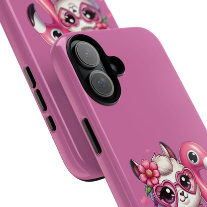 Cute Animal Phone Case, Phone Cover for Kids, Gift for Animal Lovers, Summer Vibes Accessory, Trendy Pink Case