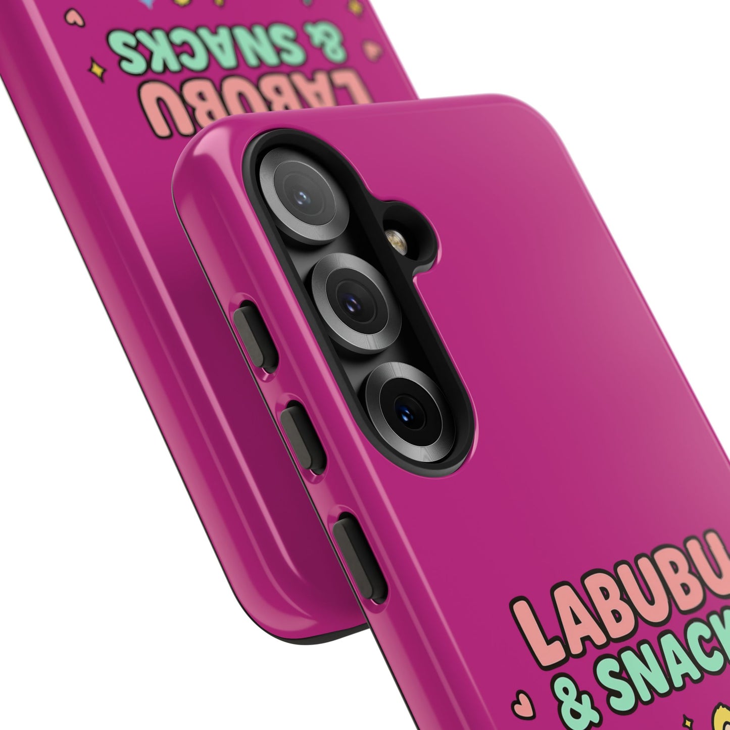 Cute Character Phone Case - Labubus & Snacks, Kawaii Accessories, Gift for Food Lovers, Fun Phone Cover, Cute Tech Gear