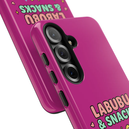 Cute Character Phone Case - Labubus & Snacks, Kawaii Accessories, Gift for Food Lovers, Fun Phone Cover, Cute Tech Gear