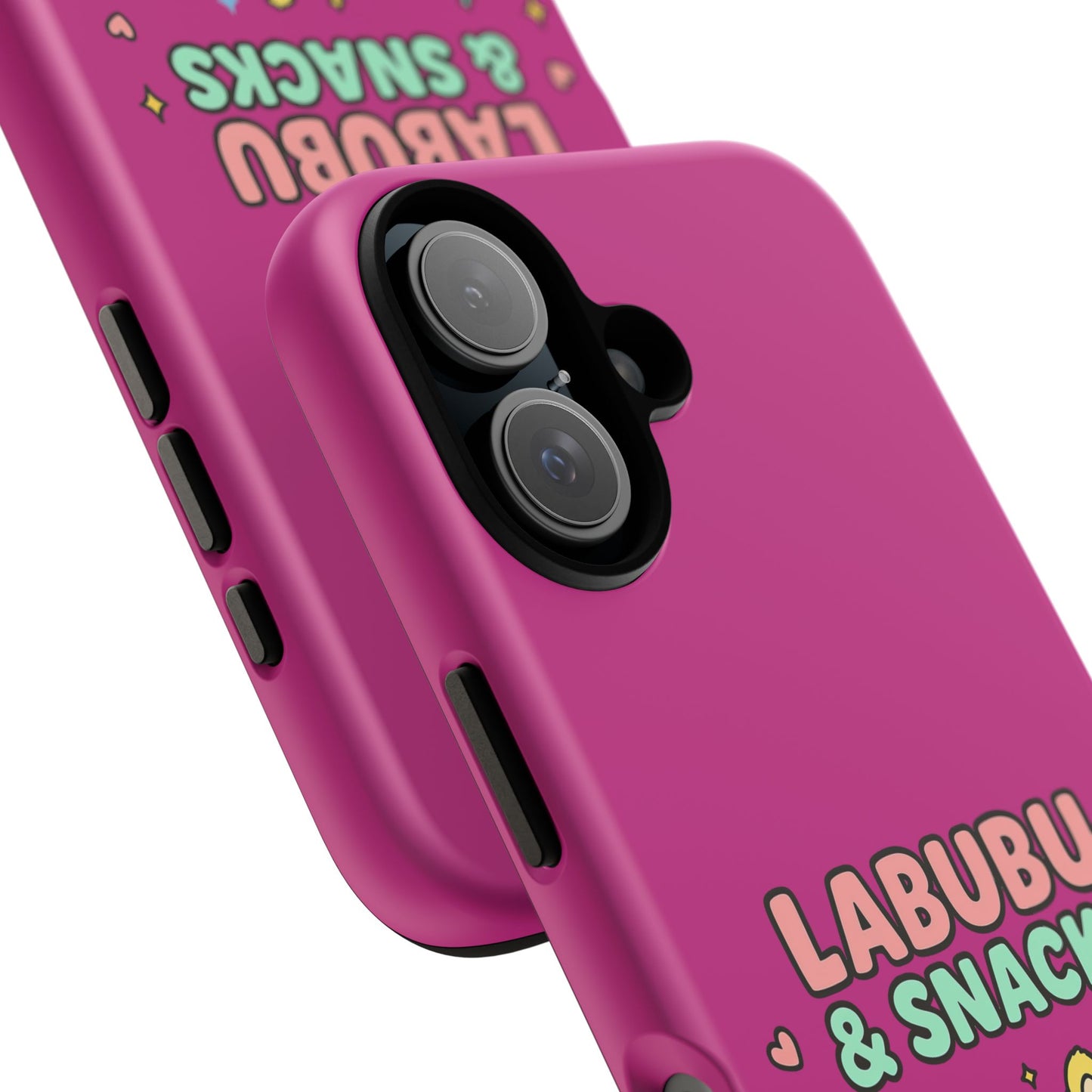 Cute Character Phone Case - Labubus & Snacks, Kawaii Accessories, Gift for Food Lovers, Fun Phone Cover, Cute Tech Gear
