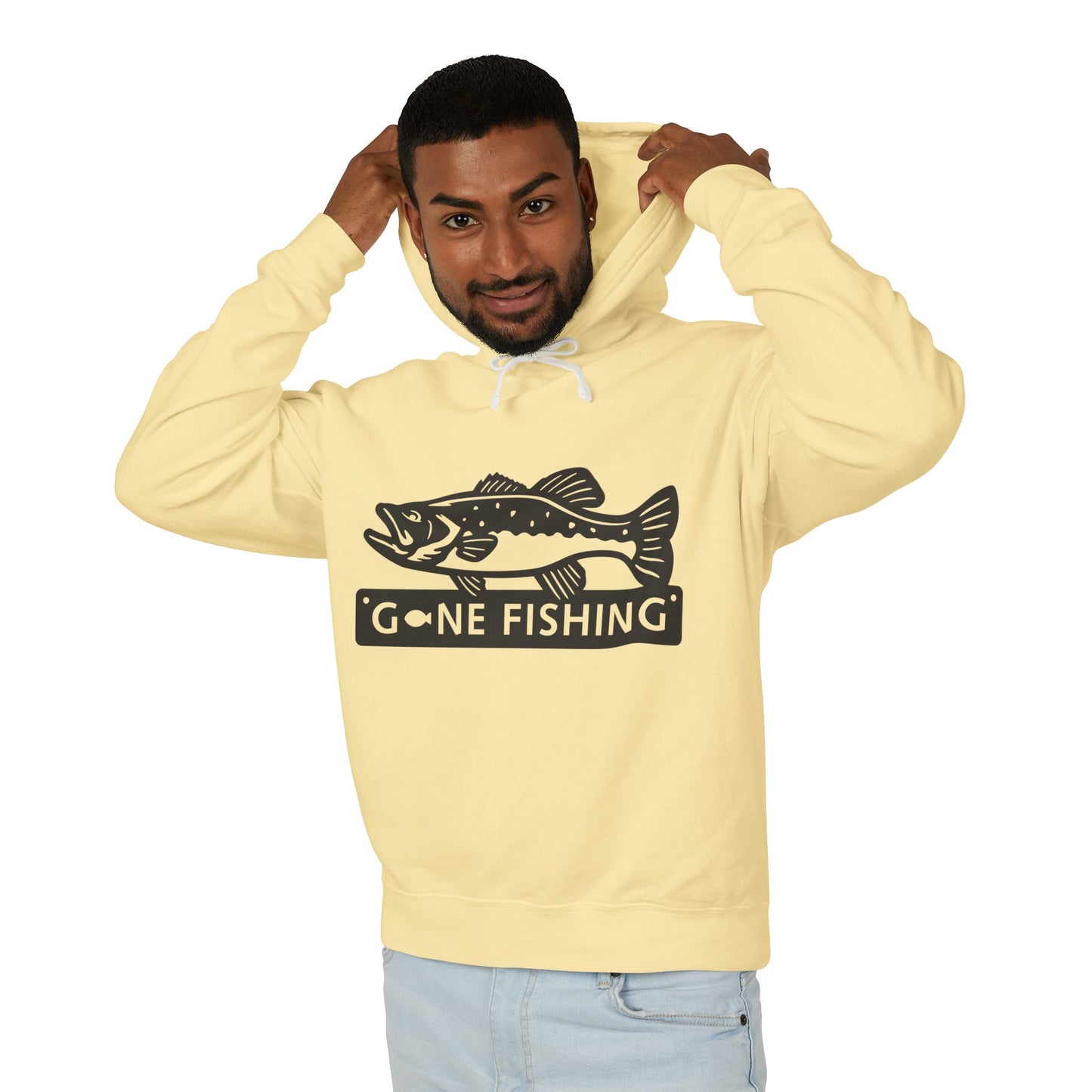 Gone Fishing Unisex Lightweight Hooded Sweatshirt | Perfect for Anglers, Fishing Gift, Outdoor Adventures, Casual Wear, Gift for Dad