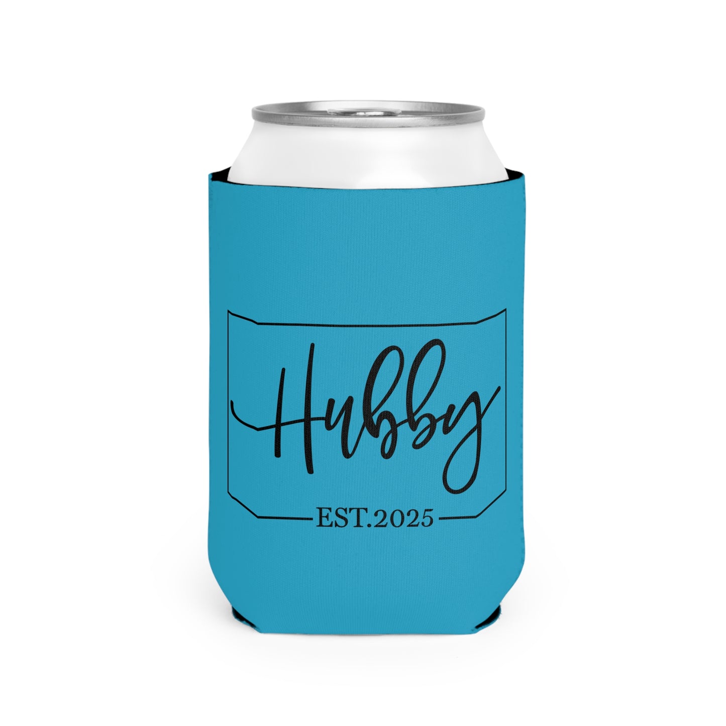 Personalized Can Cooler Sleeve - Wifey & Hubby Gifts for Newlyweds, Wedding Favors, Engagement Party, Fun Couple's Drinkware