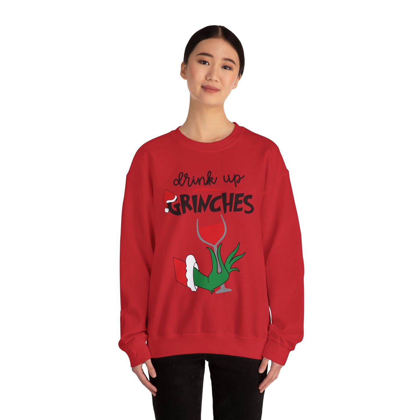 Festive Grinch Sweatshirt, Cozy Holiday Apparel, Funny Christmas Gift, Unisex Crewneck, Seasonal Loungewear, Winter Fashion