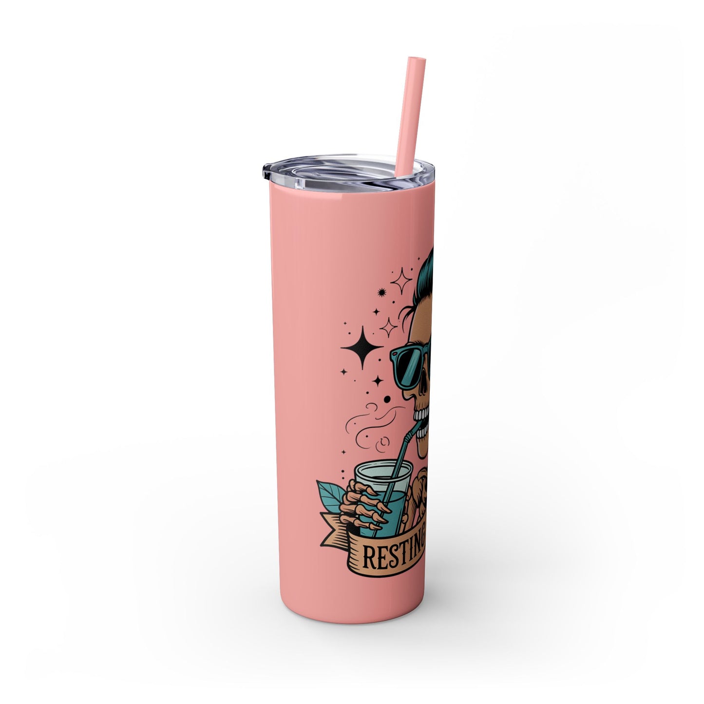 Funny Skull Mom Tumbler, Cool Gift for Moms, 20oz Skinny Cup, Unique Birthday Present, Trendy Drinkware for Halloween
