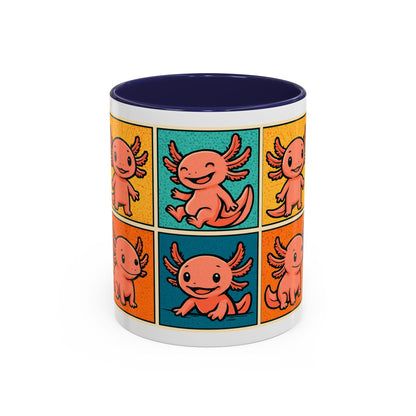 Cute Axolotl Coffee Mug, Fun Animal Mug, Colorful Drinking Cup, Gift for Kids, Office Mug, Aquarium Lover's Cup