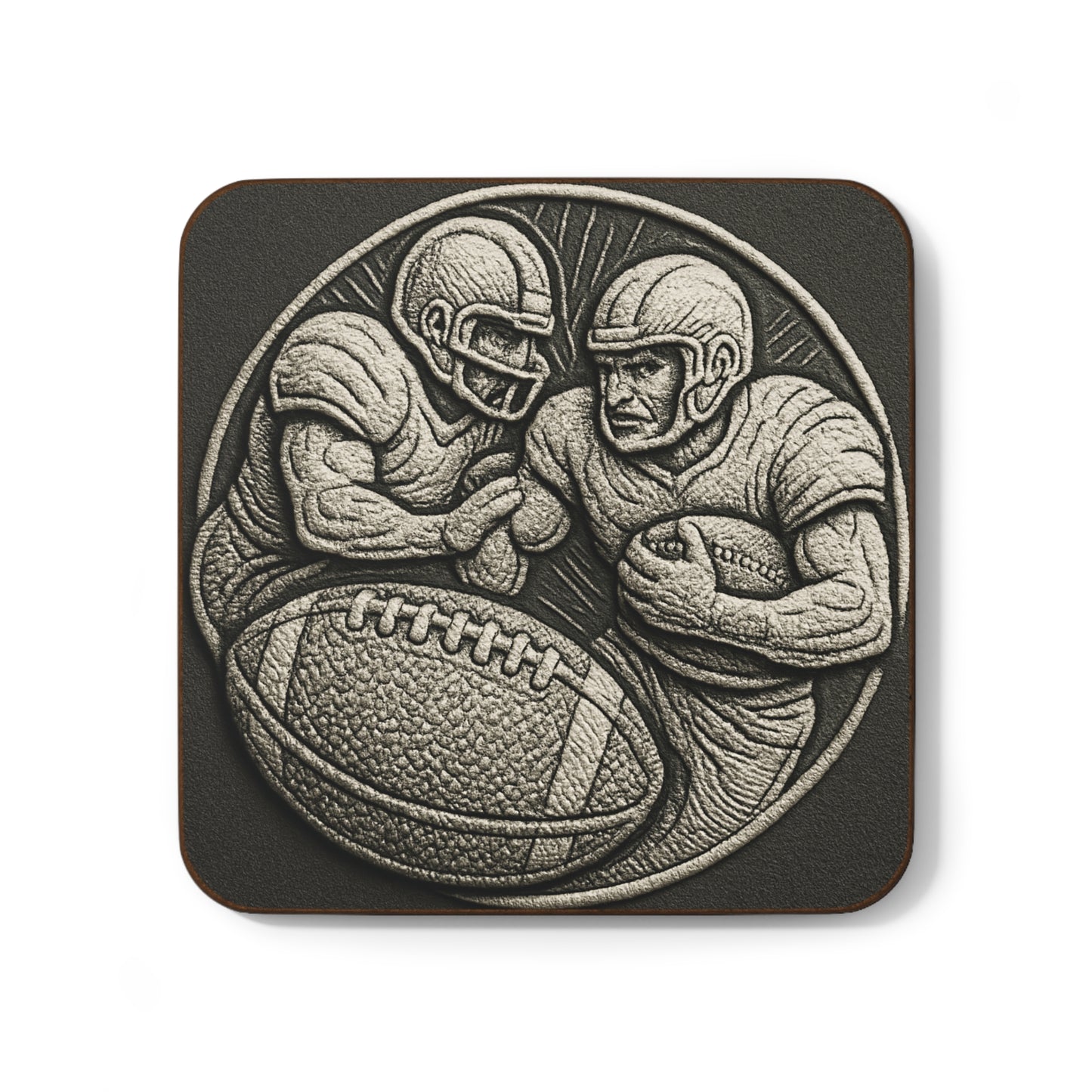 Football Themed Hardboard Coaster Set - Perfect Gift for Sports Fans, Home Bar Decor, Game Day Essentials, Unique Housewarming Gift, [...]