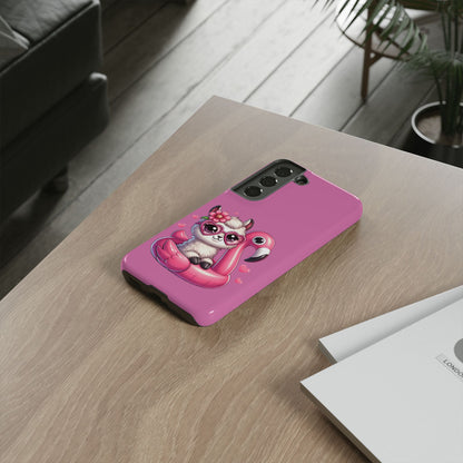 Cute Animal Phone Case, Phone Cover for Kids, Gift for Animal Lovers, Summer Vibes Accessory, Trendy Pink Case