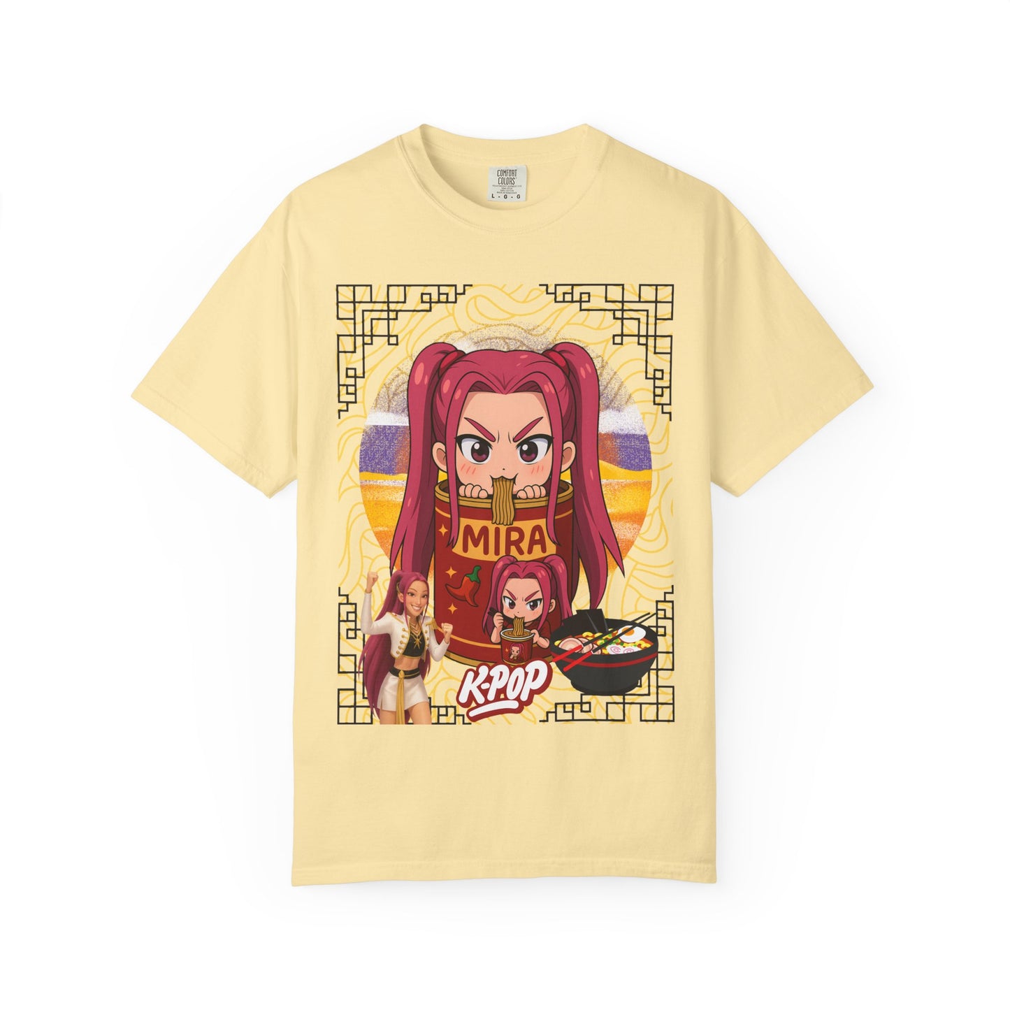 K-Pop Inspired Garment-Dyed T-Shirt, Trendy Streetwear, Anime Fan Apparel, Casual Wear, Gifts for Music Lovers